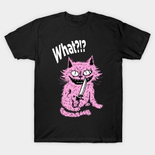 Cat With Knife What?!? T-Shirt